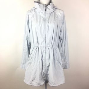 Athleta Grey Drippity Rain Coat Jacket Hood